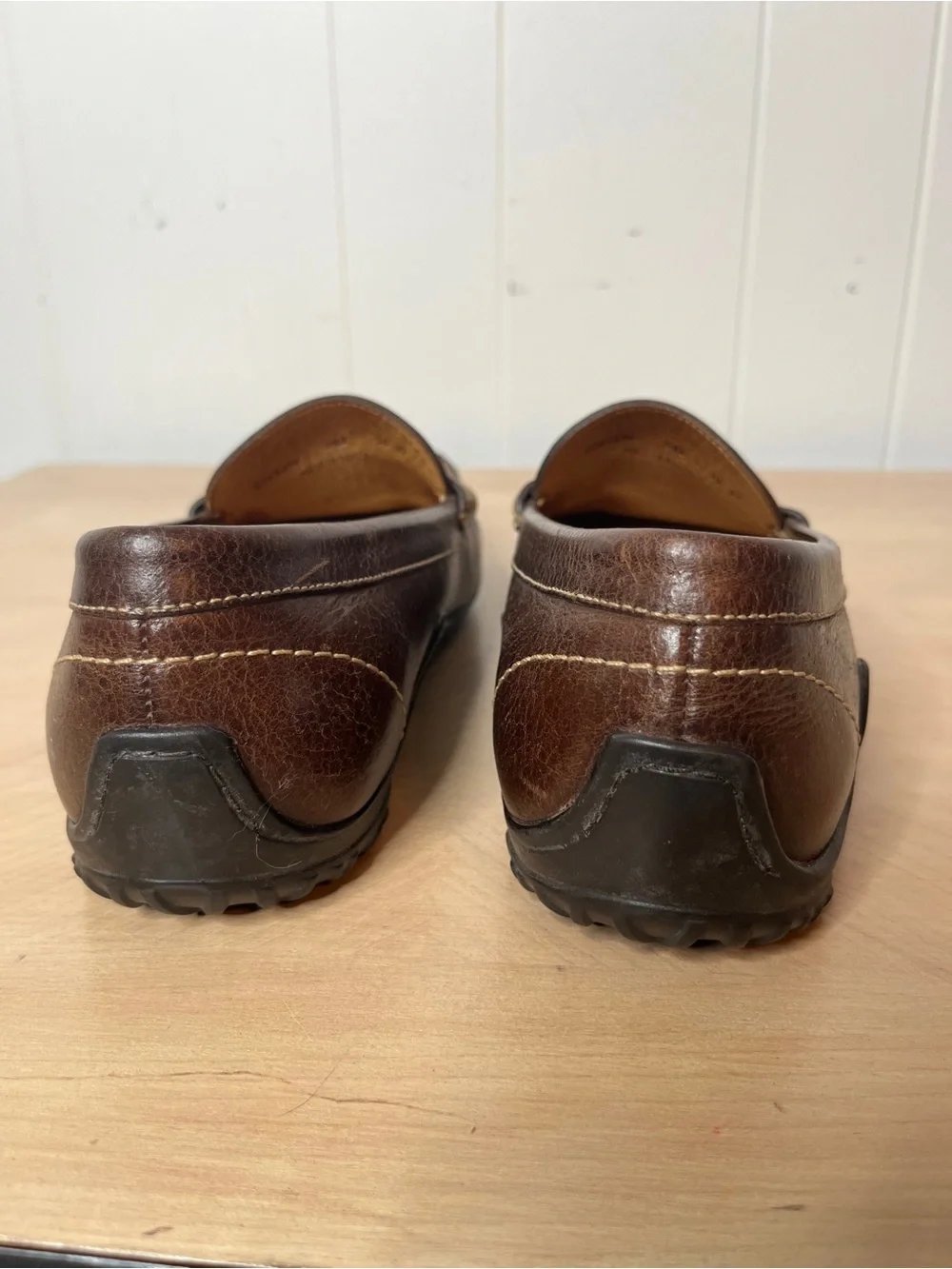 Martin Dingman Brown Leather Loafers Genuine Water Buffalo Men's 9.5
